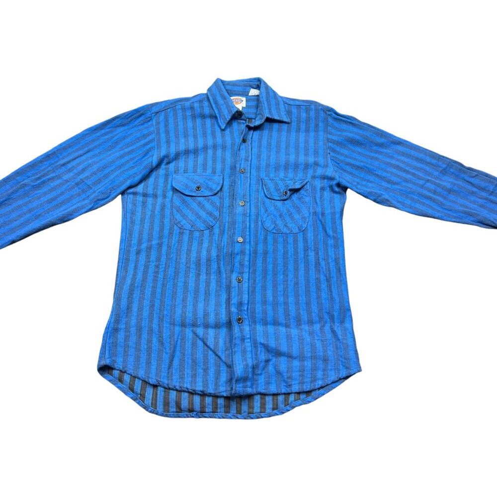 Vintage Dickies Blue Horizontal Striped Button Down Shirt